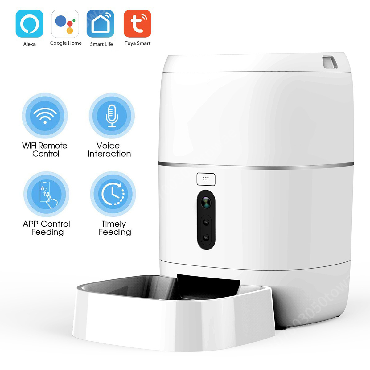 Automatic Cat Feeder 6L Timed - 1080P Camera Tuya Smart Wifi Automatic