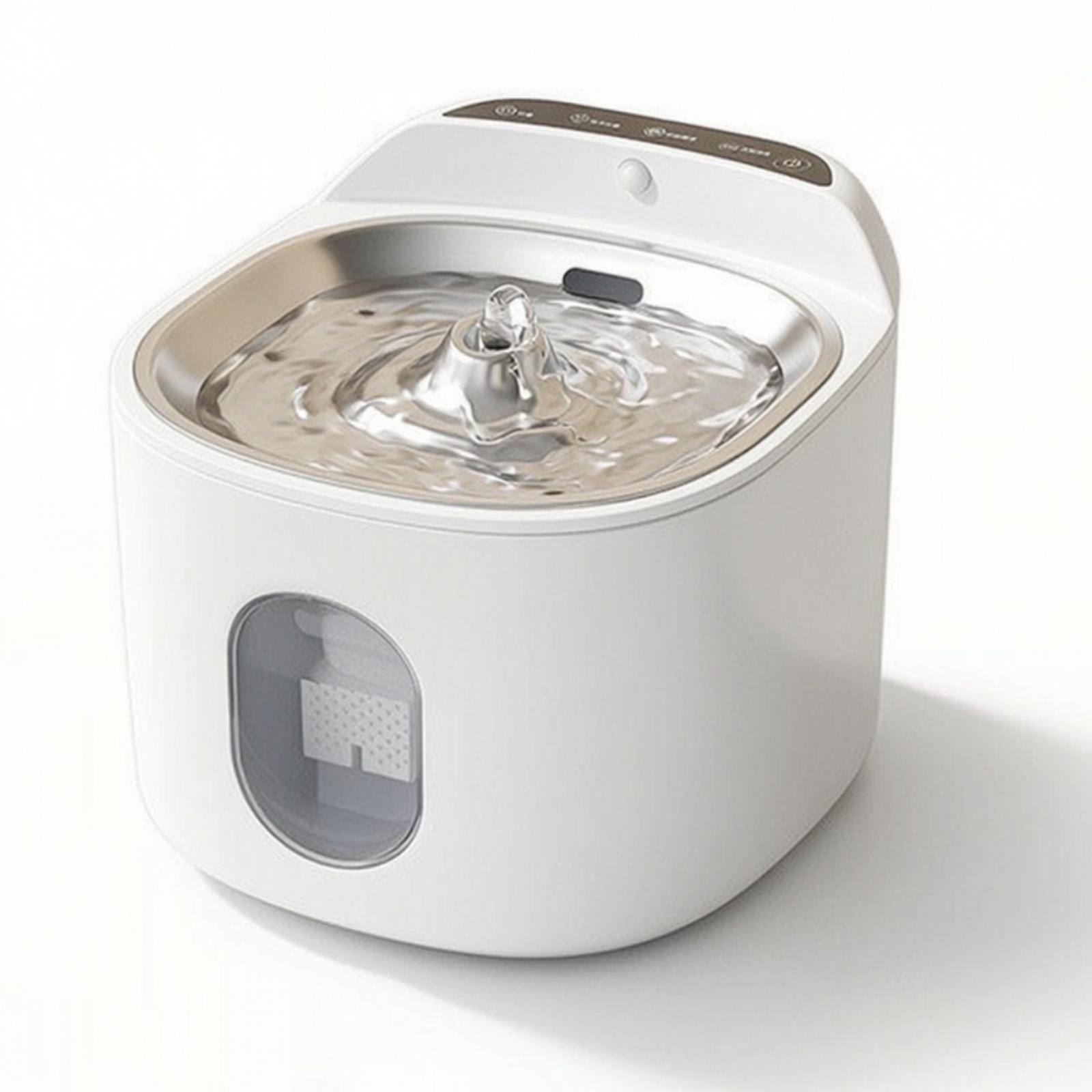 Pet Water Fountain Stainless Steel - Rechargeable Automatic Drinking Founta Four Liter