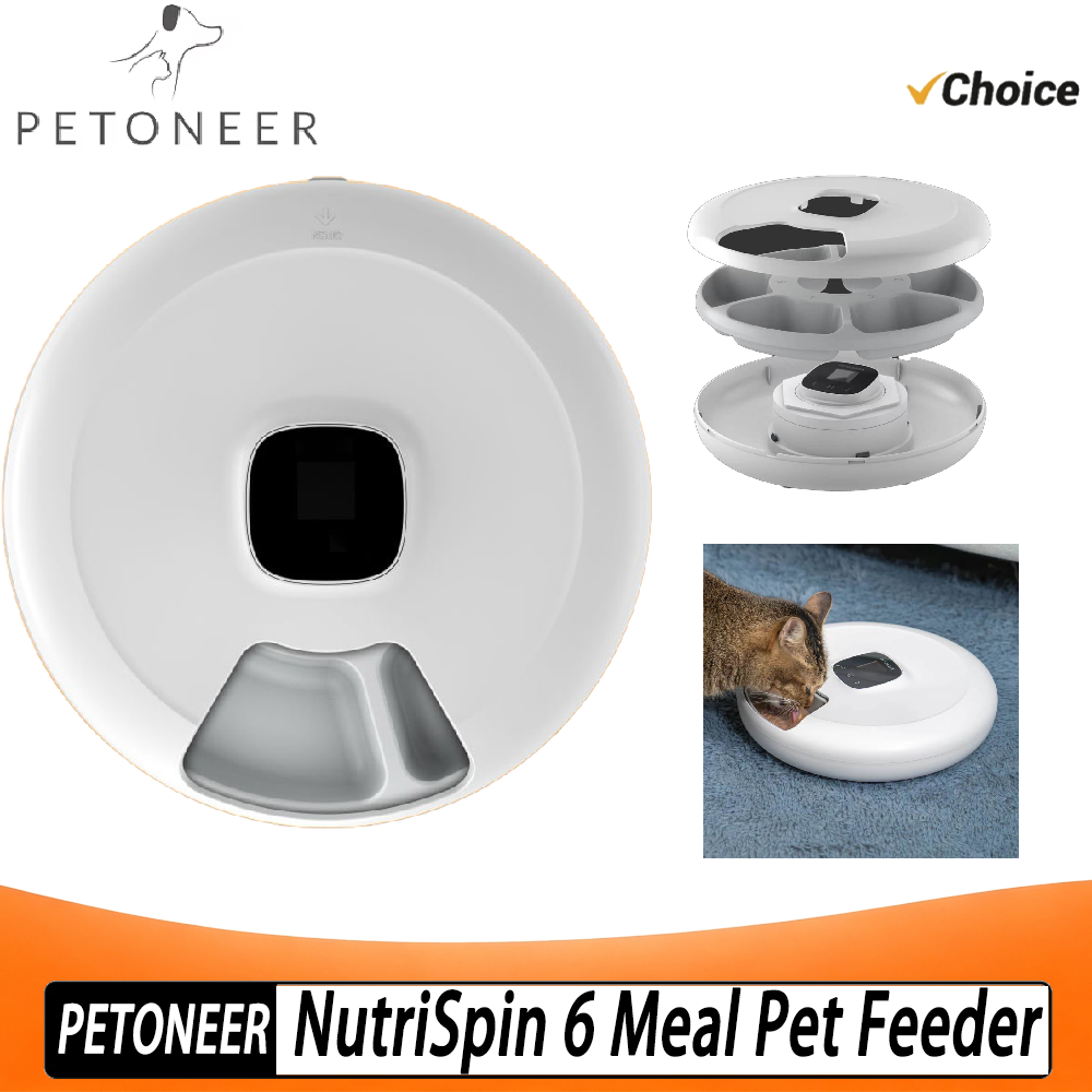 Pet Feeder App Control Portion - Petoneer NutriSpin 6 Meal Pet Feeder