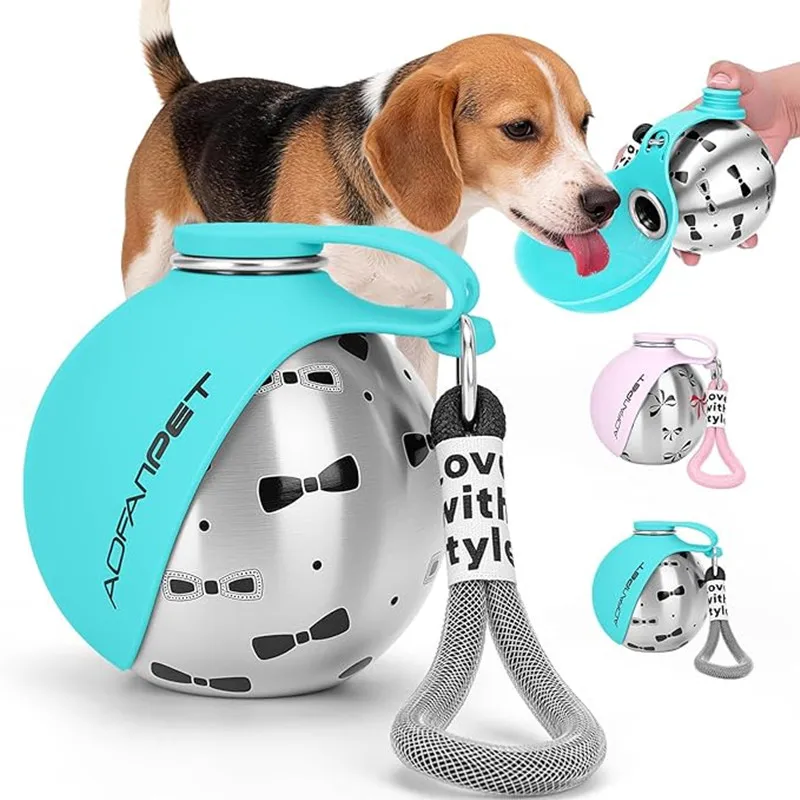Pet Water Fountain Stainless Steel - Portable Stainless Steel Dog Water Bottle