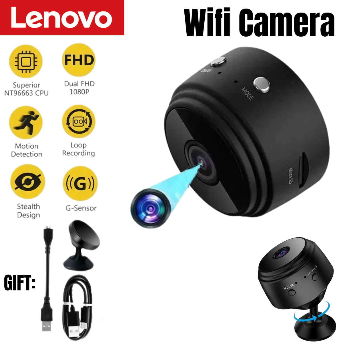 Smart Pet Feeder Camera Wifi - Lenovo A9 WiFi Mini Camera Wireless