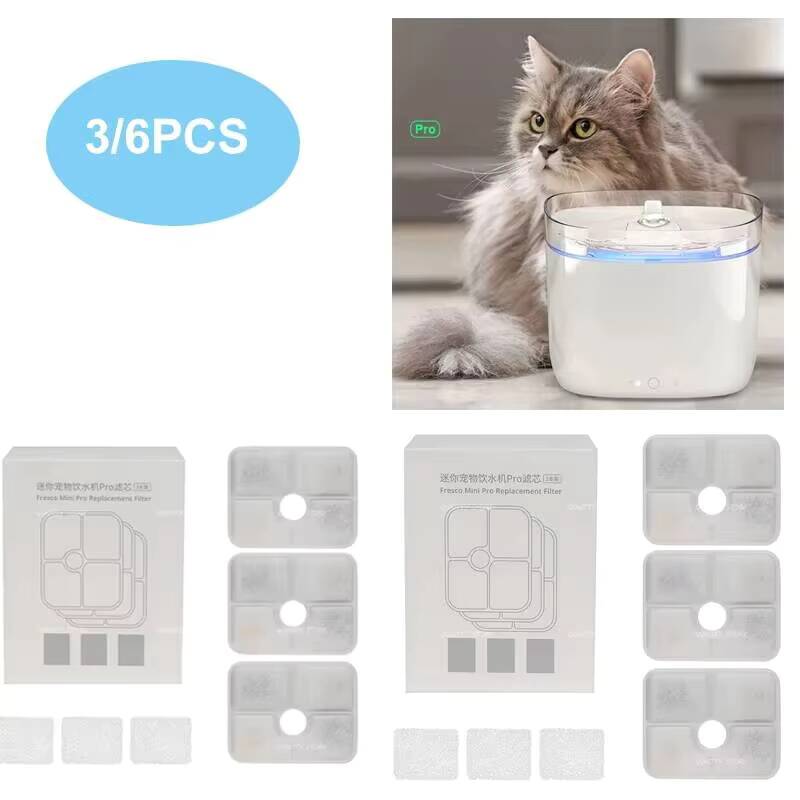 Pet Fountain Filter Replacement - 3/6 Pcs Cat Replacement Activated Carbon