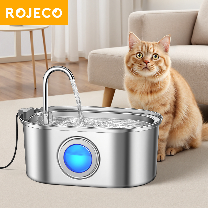 Smart Pet Water Fountain Wifi - ROJECO 3.2L Stainless Steel Cat Water