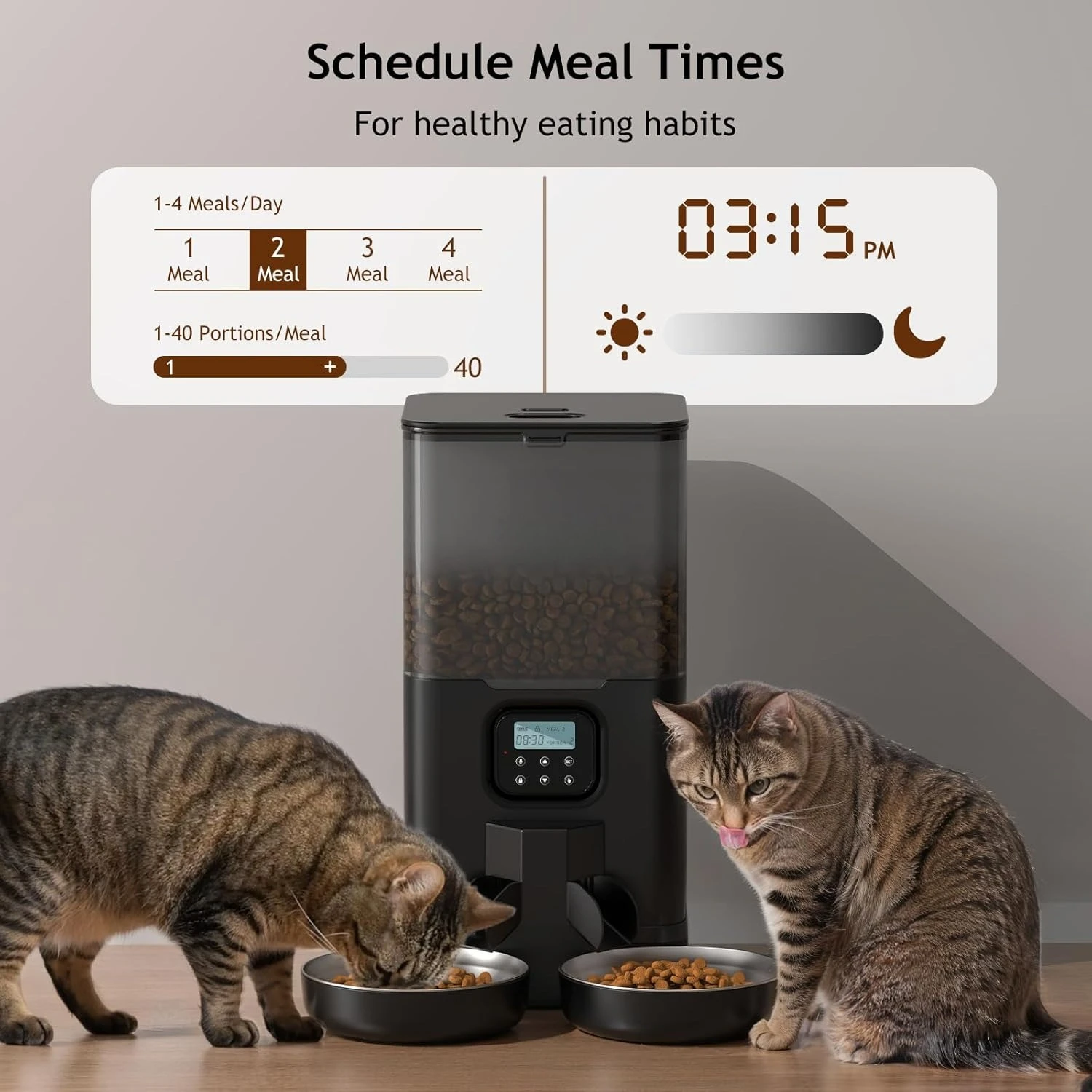 6L Automatic Cat Feeder for Tw - đánh giá và giá Automatic Cat Feeder 6L Timed