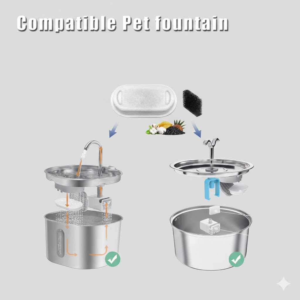 8pcs Cat Water Fountain Filter - đánh giá và giá Pet Water Fountain Pump Replacement