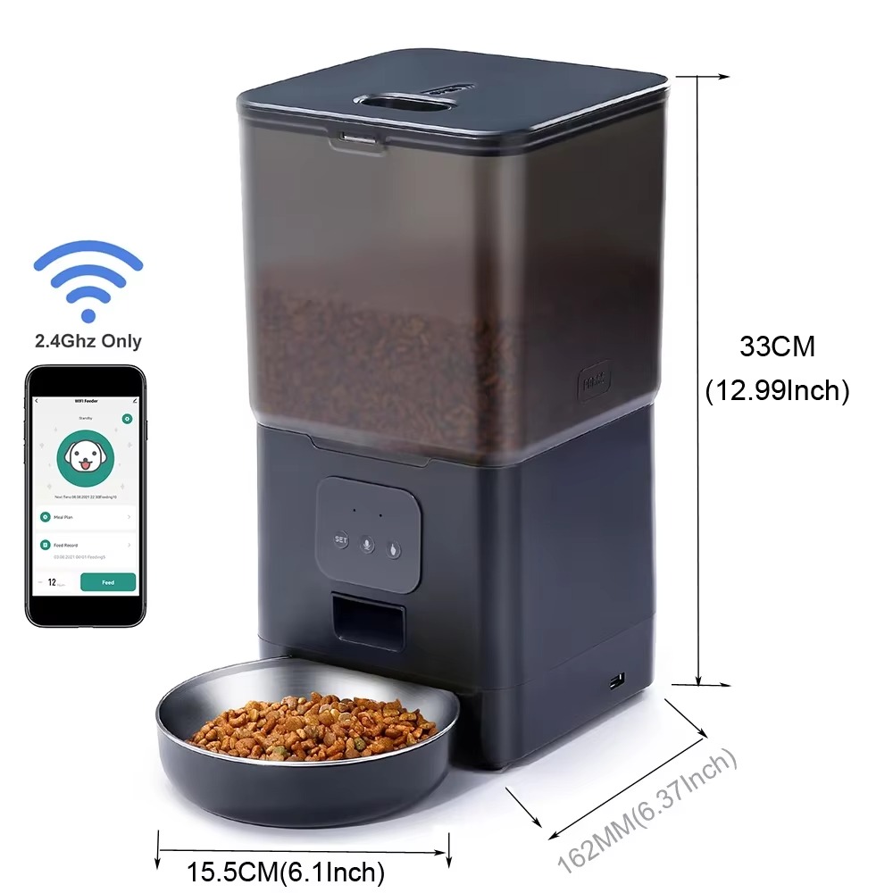 6L Smart Pet Feeder with APP C - đánh giá và giá Automatic Cat Feeder 6L Timed