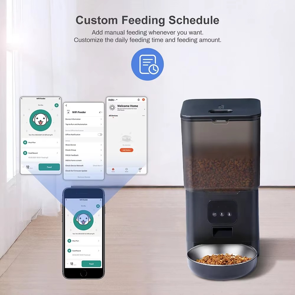 6L Smart Pet Feeder with APP C - đánh giá và giá Automatic Cat Feeder 6L Timed