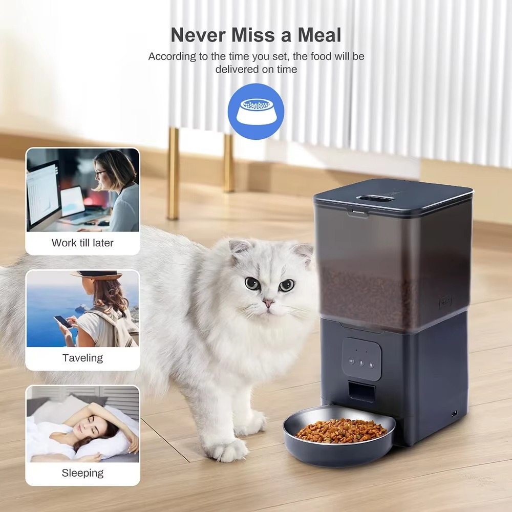 6L Smart Pet Feeder with APP C - đánh giá và giá Automatic Cat Feeder 6L Timed