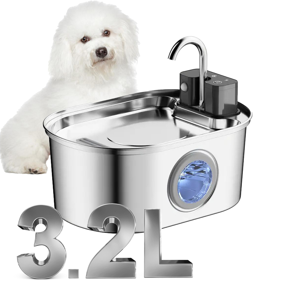 3.2L Stainless Steel Wireless  - đánh giá và giá Wireless Pet Water Fountain Battery