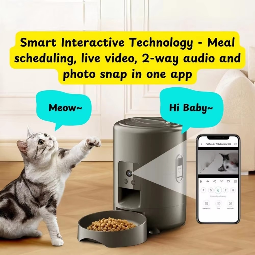 Wi-Fi Smart Portable Battery-P - đánh giá và giá Pet Feeder App Control Portion