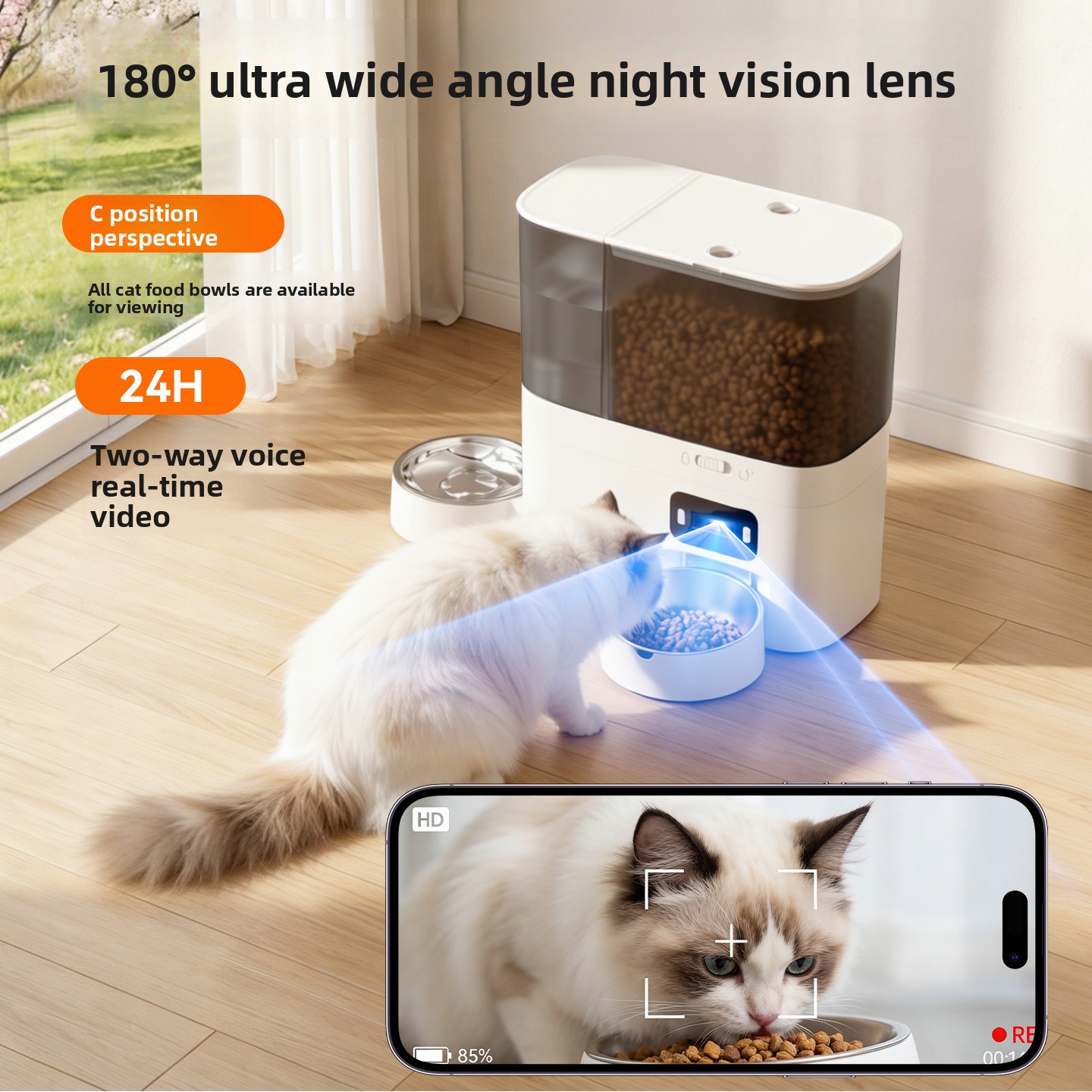 2 In 1 Smart Pet Feeder Water  - đánh giá và giá Smart Pet Feeder Camera Wifi