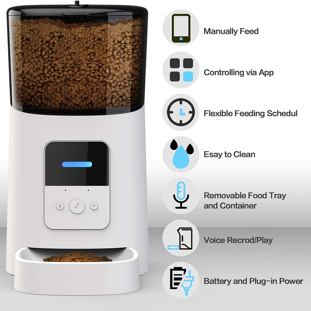 6L Auto Pet Cat Dry Food Dispe - đánh giá và giá Automatic Cat Feeder 6L Timed