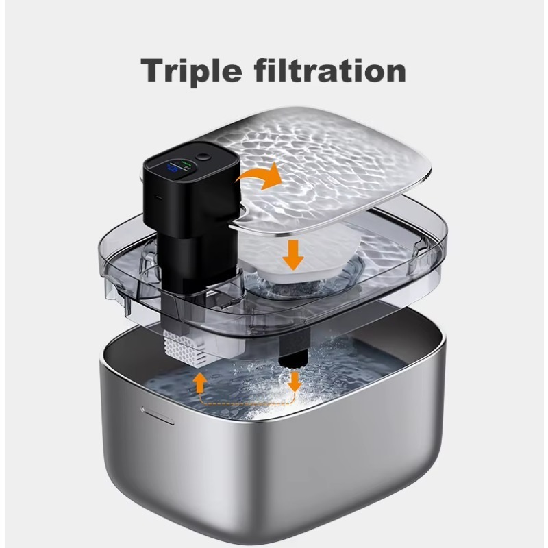 2026LCD Display Cats Drinking  - đánh giá và giá Wireless Pet Water Fountain Battery