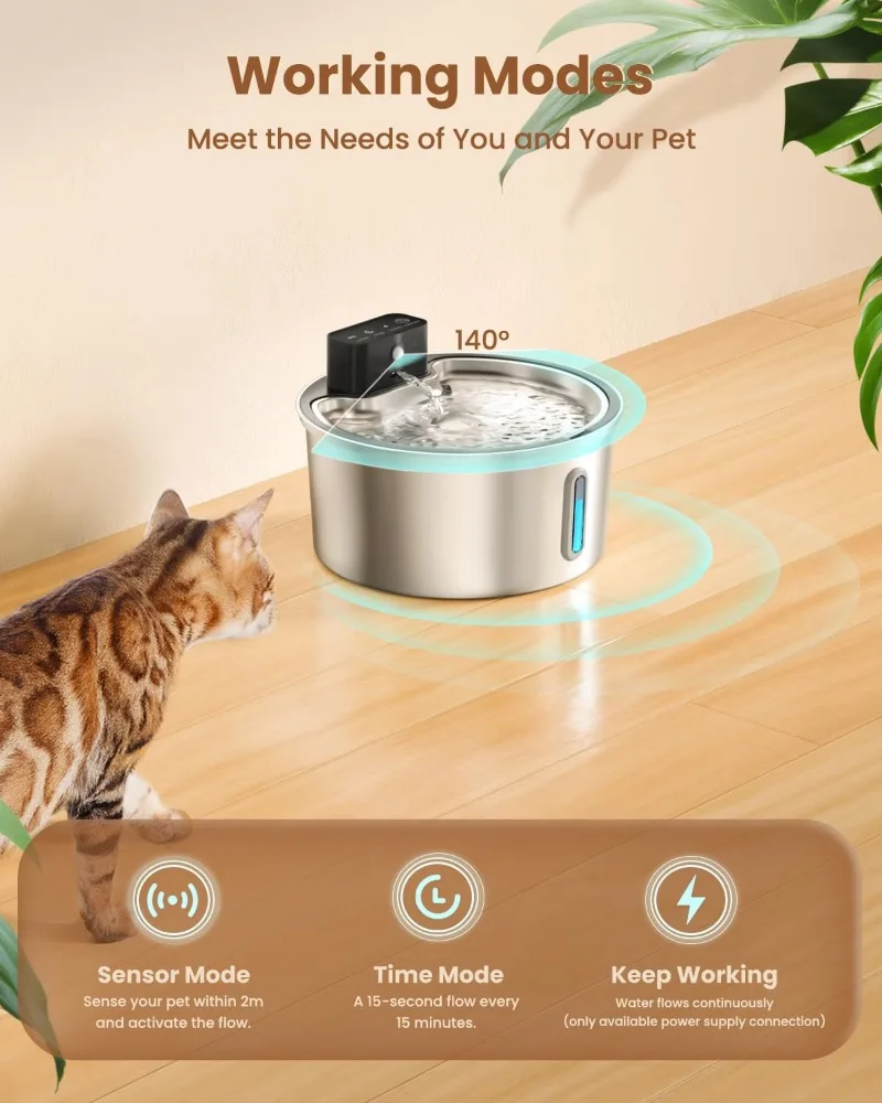 VOFORD 3.2L Recharge Wireless  - đánh giá và giá Wireless Pet Water Fountain Battery