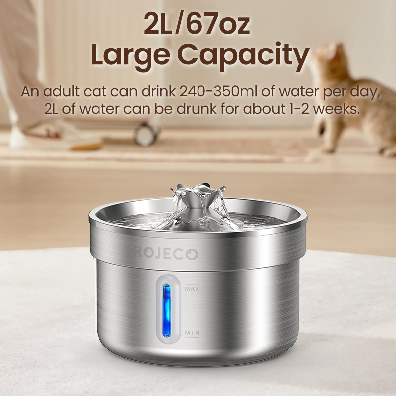 ROJECO Stainless Steel Cat Wat - đánh giá và giá Smart Pet Water Fountain Wifi