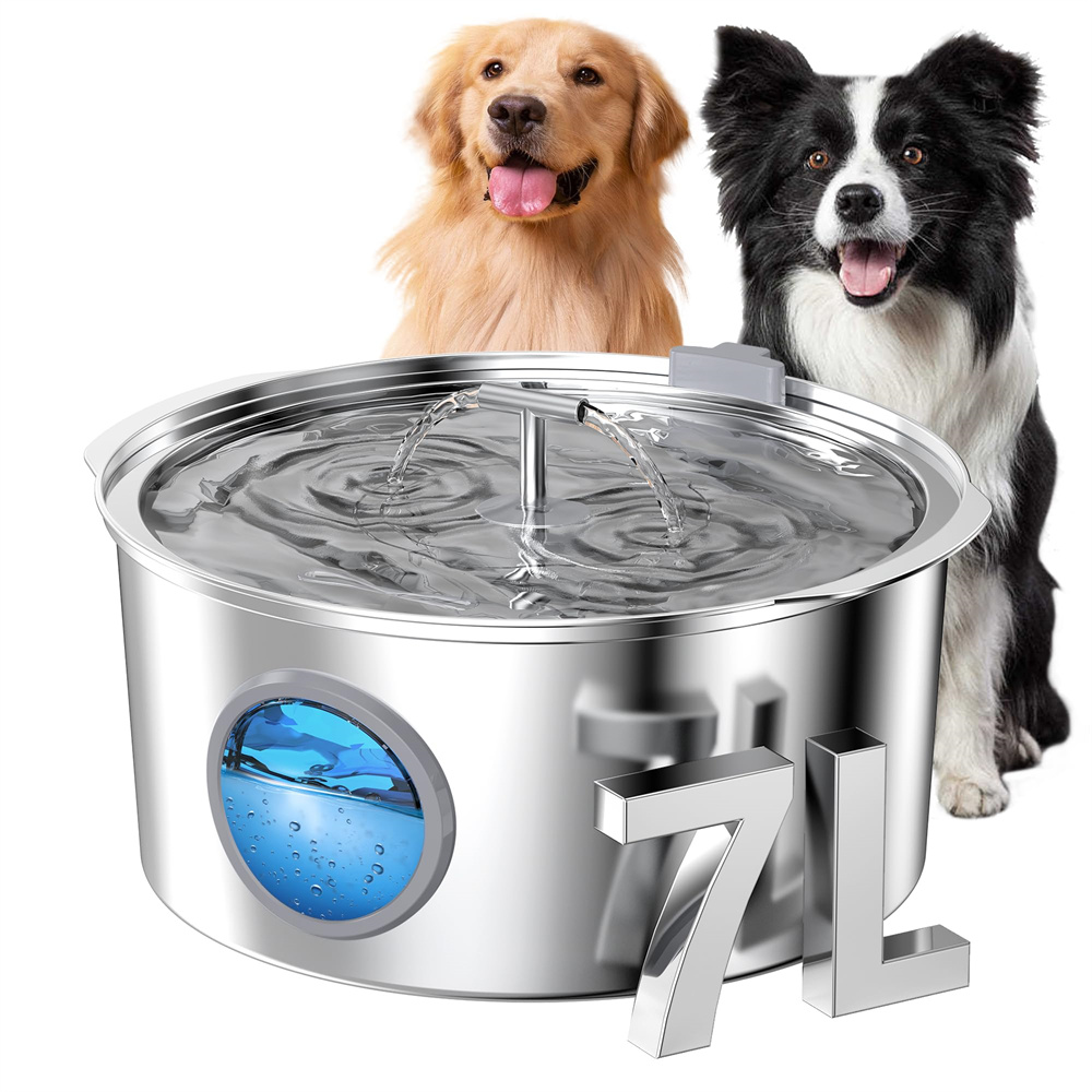 7L Large Capacity Stainless st - đánh giá và giá Dog Water Fountain Large