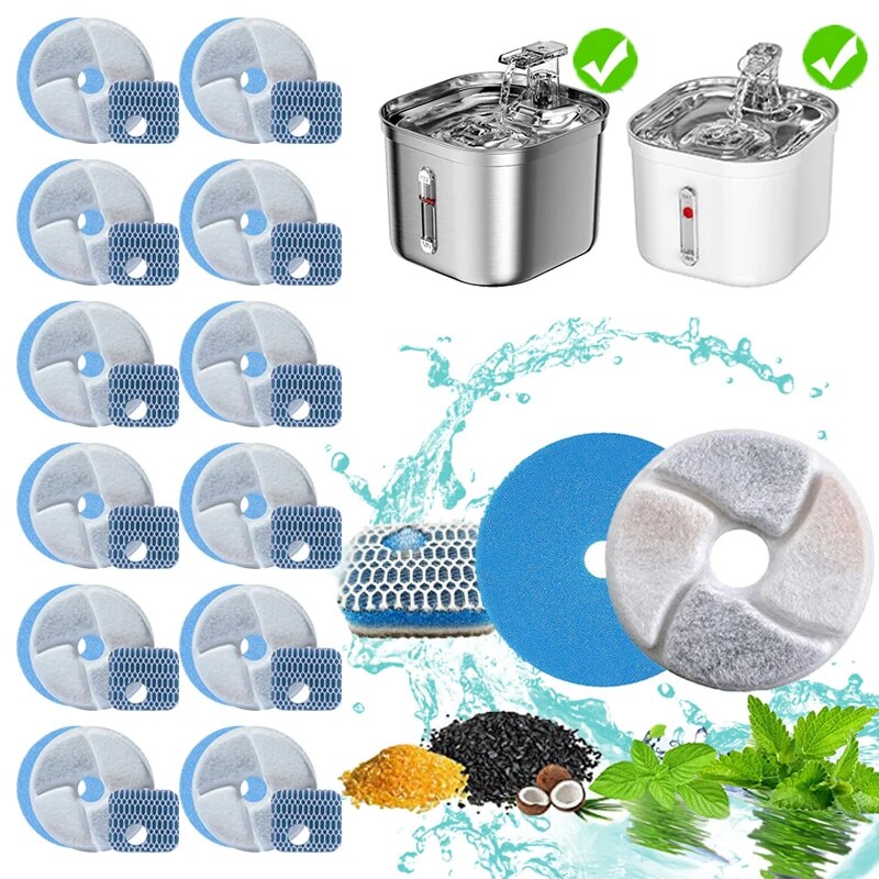 12pcs/set Replacement Filters  - đánh giá và giá Pet Fountain Filter Replacement