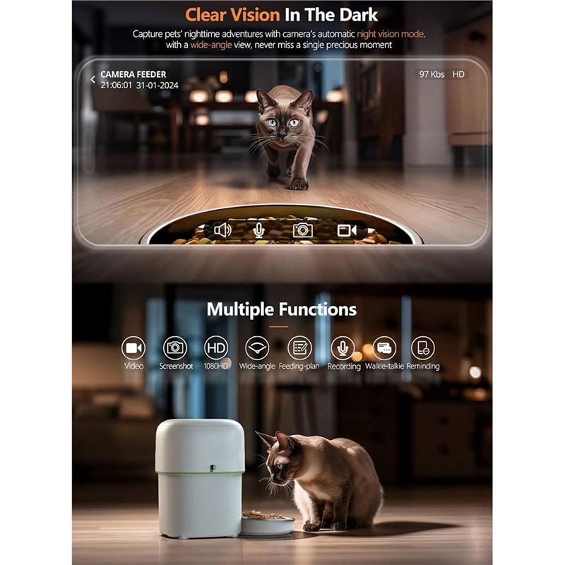 Smart Pet Cat Food Kibble Disp - đánh giá và giá Smart Pet Feeder Camera Wifi