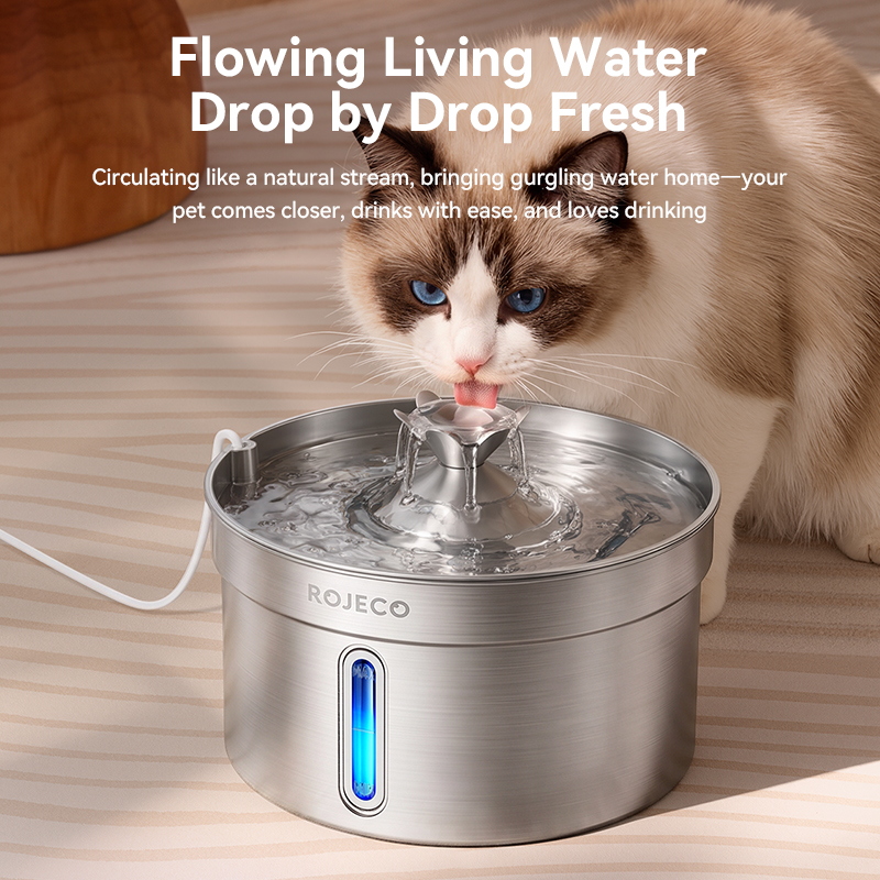 ROJECO 4L Stainless Steel Cat  - đánh giá và giá Pet Water Fountain Stainless Steel