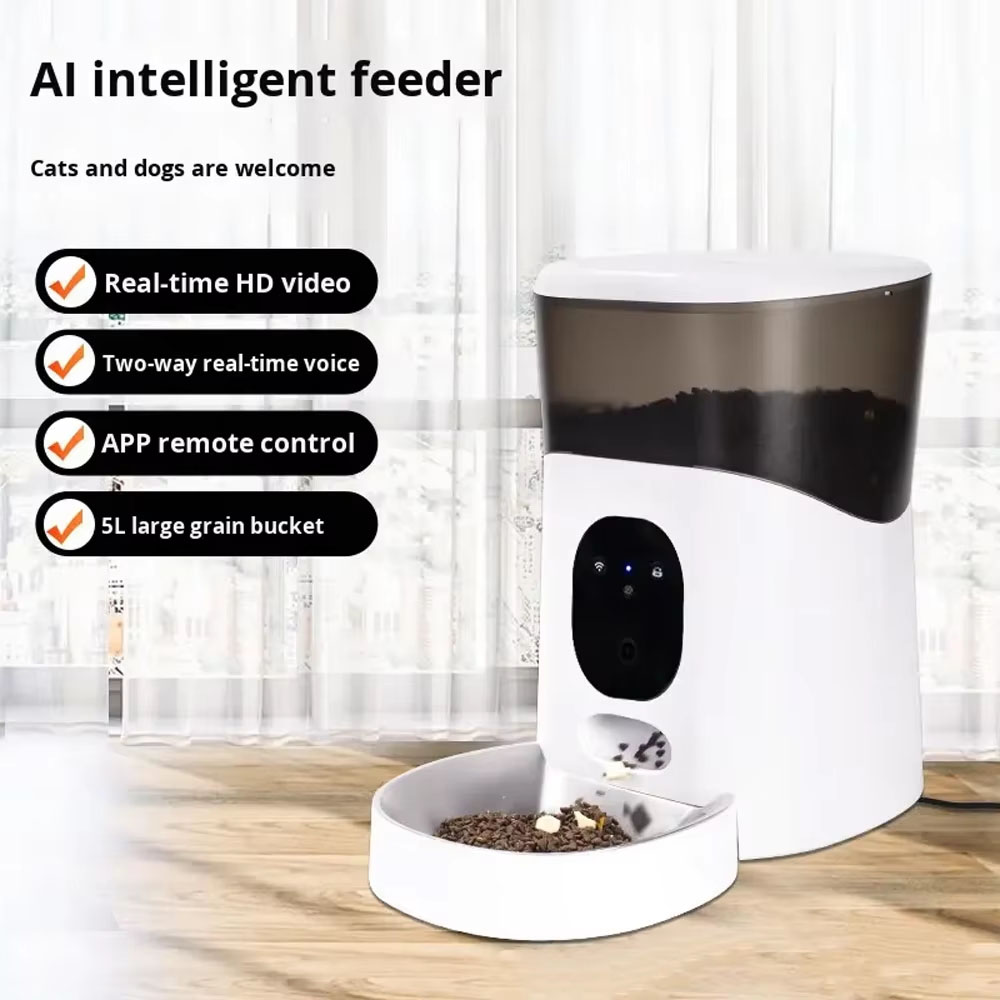 Pet Feeder 5L Stainless Steel  - đánh giá và giá Pet Feeder App Control Portion