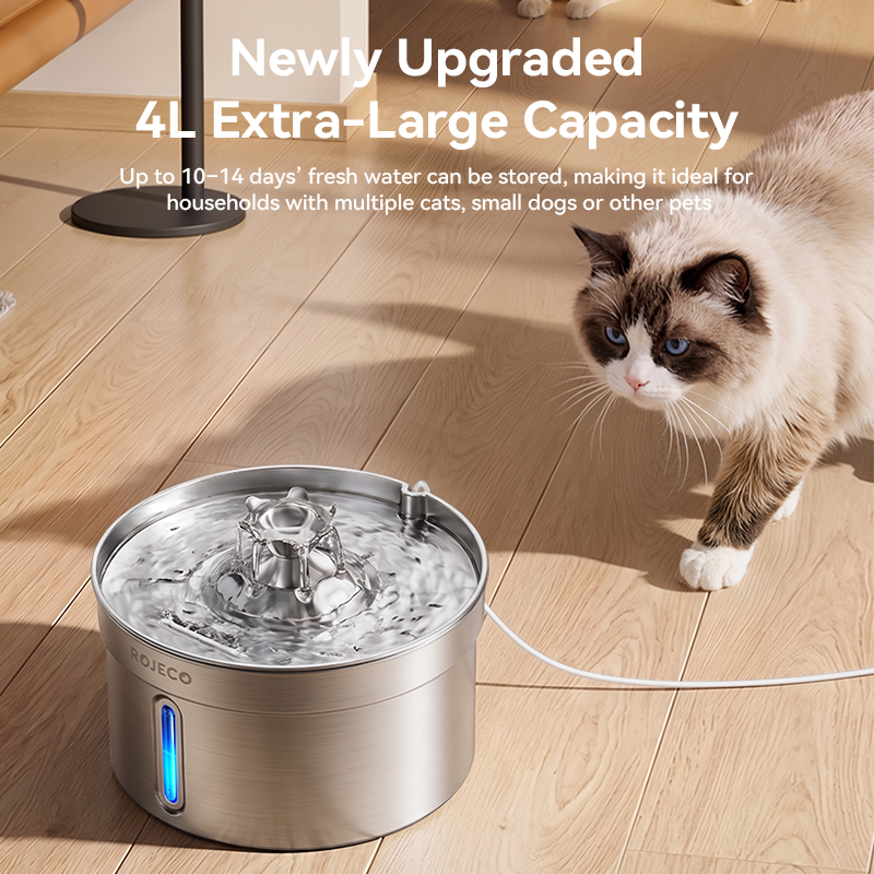 ROJECO 4L Stainless Steel Auto - đánh giá và giá Smart Pet Water Fountain Wifi