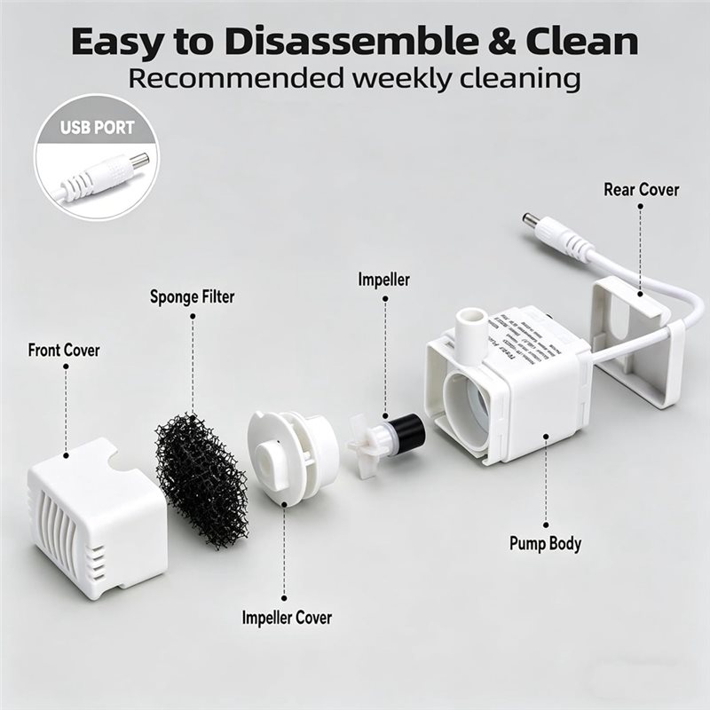 AT19-Pet Fountain Pump For 3.2 - đánh giá và giá Wireless Pet Water Fountain Battery