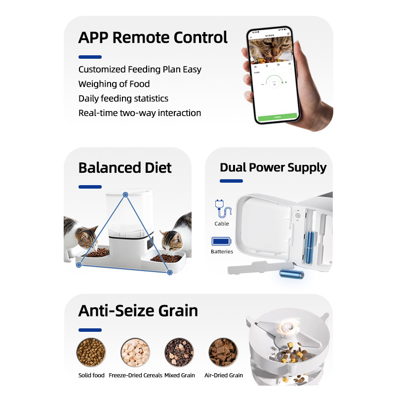 Smart Bluetooth Automatic Pet  - đánh giá và giá Automatic Cat Feeder 6L Timed